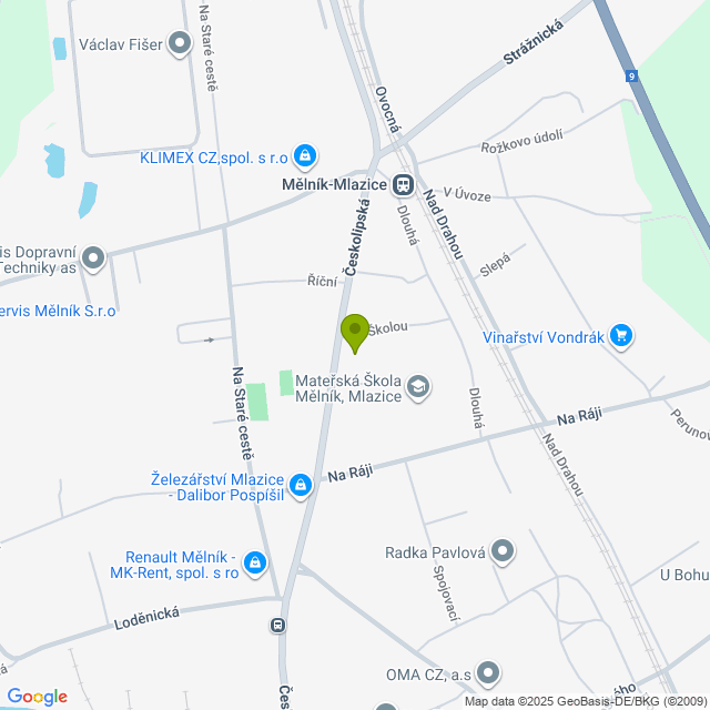 Obrázek mapy, kde se nachází škola